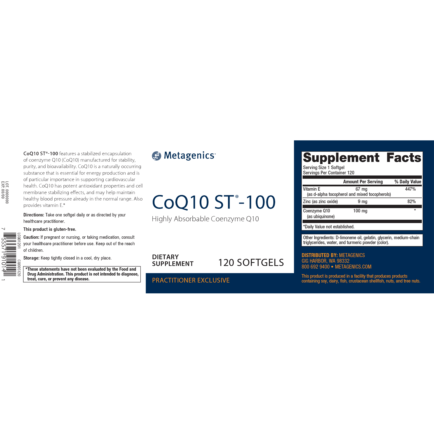 CoQ10 ST100 120 label