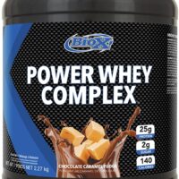 BioX Power Whey Complex 5lbs 2270g Whey Protein Powder - Nitrogen-Rich Three Tiered Performance Powder, 25-27 g Protein, 100% pure whey protein (Chocolate Caramel Fudge)