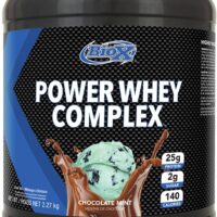 BioX Power Whey Complex 5lbs 2270g Whey Protein Powder - Nitrogen-Rich Three Tiered Performance Powder, 25-27 g Protein, 100% pure whey protein (Chocolate Mint)
