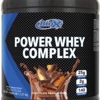 BioX Power Whey Complex 5lbs 2270g Whey Protein Powder - Nitrogen-Rich Three Tiered Performance Powder, 25-27 g Protein, 100% pure whey protein (Chocolate Peanut Swirl)
