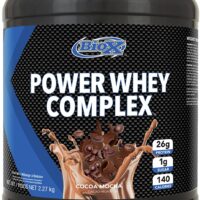 BioX Power Whey Complex 5lbs 2270g Whey Protein Powder - Nitrogen-Rich Three Tiered Performance Powder, 25-27 g Protein, 100% pure whey protein (Cocoa Mocha)