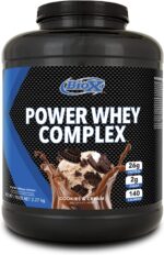 BioX Power Whey Complex 5lbs 2270g Whey Protein Powder - Nitrogen-Rich Three Tiered Performance Powder, 25-27 g Protein, 100% pure whey protein (Cookies & Cream)