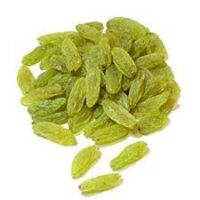 Close-up of plump green raisin kishmish, showcasing their vibrant color and juicy texture.